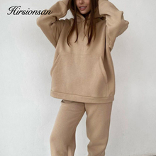 Pantalones Hirsion san-conjunto de sudadera y pantalones de lana y algodón suave para mujer...