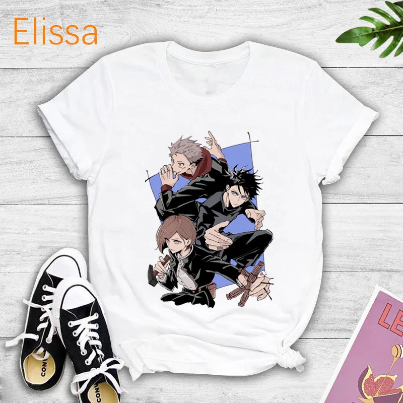 

2021 New Japanese Anime Jujutsu Kaisen T Shirt Women Kawaii Summer Tops Yuji Itadori Graphic Tees Cool Cartoon Unisex T-shirt