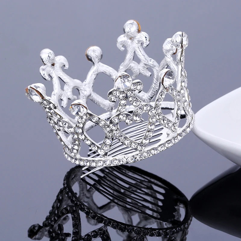 TDQUEEN, круглые свадебные диадемы и короны, покрытые серебром и золотом, свадебные аксессуары для волос для женщин