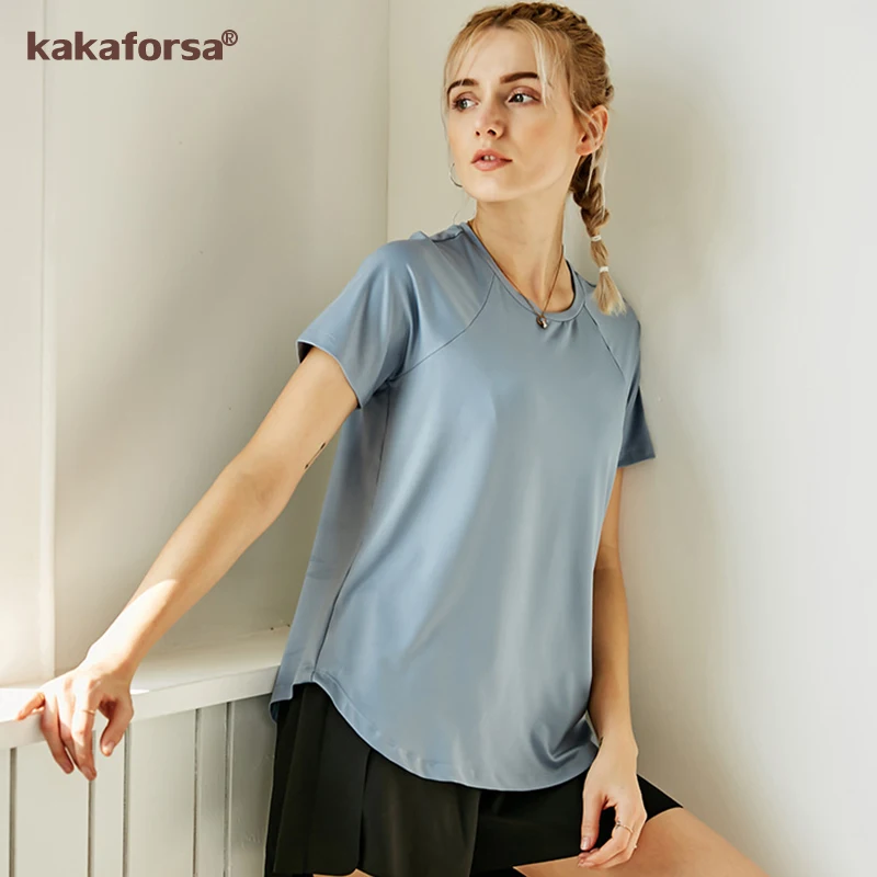 Футболки для бега топ йоги спортивный жилет спортзала рубашки женщин одежда