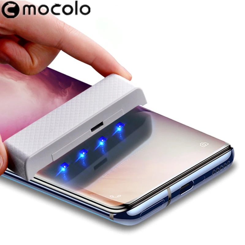 Защитное стекло Mocolo для Oneplus 7T Pro полностью наклеенное жидкое 3D изогнутое УФ