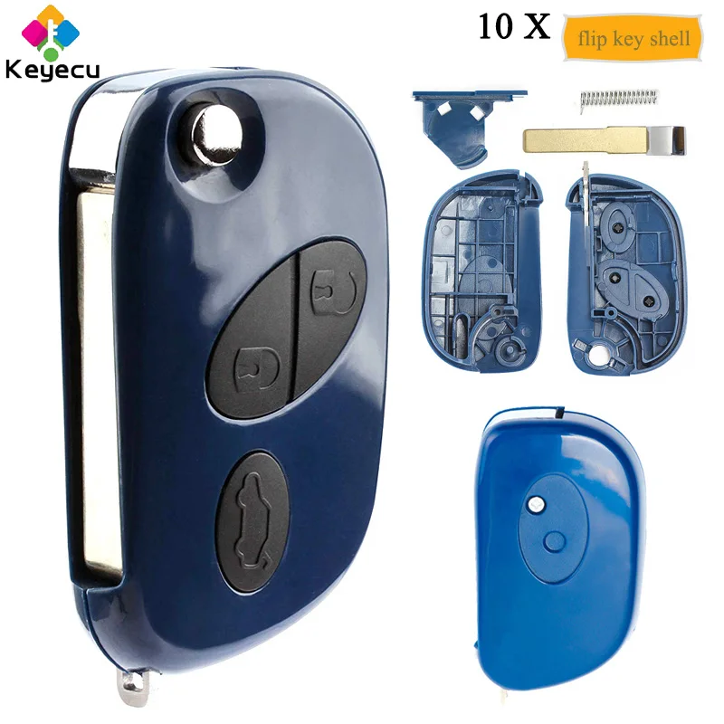 KEYECU 10 шт./лот флип-чехол для автомобильного ключа с 3 кнопками-брелок Maserati Quattroporte
