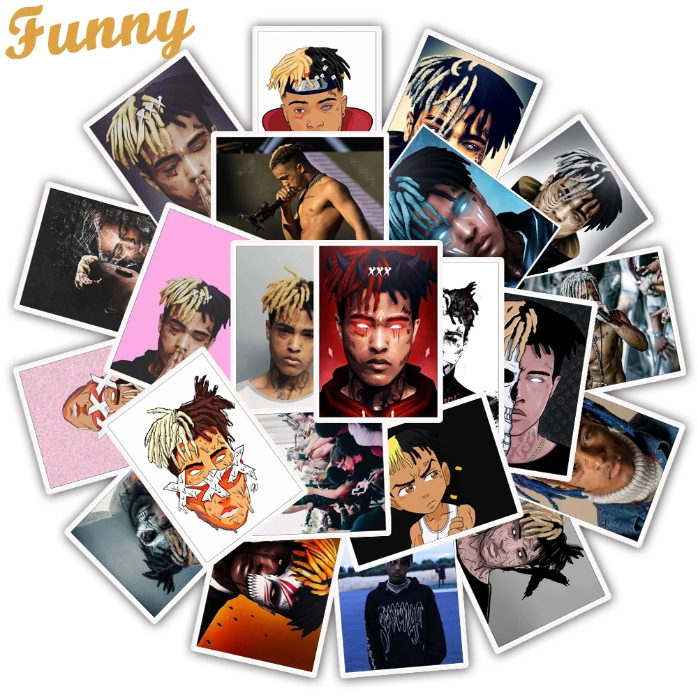 25 шт. музыкальный Рэппер xxxtentation стикер для гитары чемодан холодильник ноутбук наклейка s Водонепроницаемая игрушка скейтборд наклейка - Цвет: E074(25Pcs)