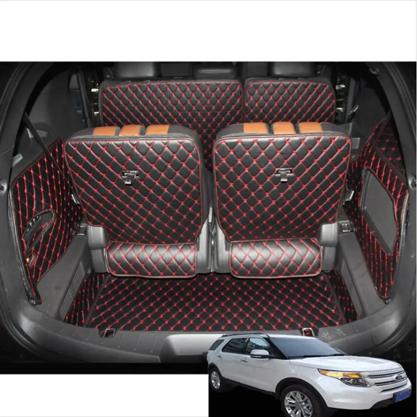 

Для ford explorer кожаный коврик для багажника автомобиля грузовой автомобильный коврик для багажника 2011 2012 2013 2014 2015 2016 2017 2018 2019 ковер
