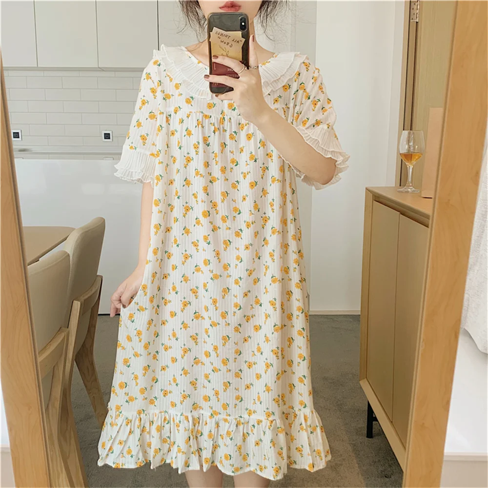 

Летняя Повседневная Ночная рубашка Alien Kitty, популярная Пижама, милая шикарная свободная одежда для сна, домашняя одежда для принцессы из хло...