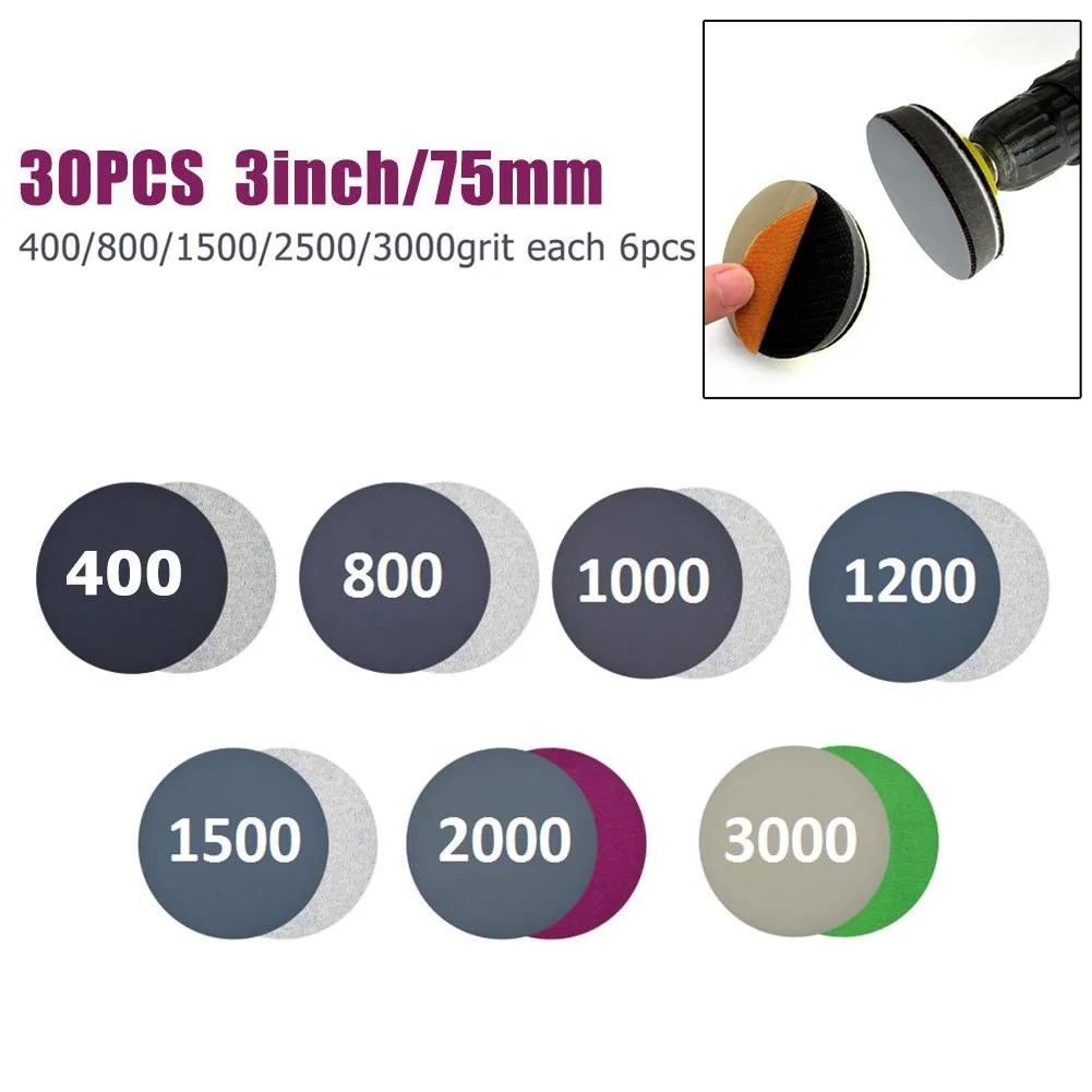 

Диск шлифовальный круглый, зернистость 400-3000, 30 шт.