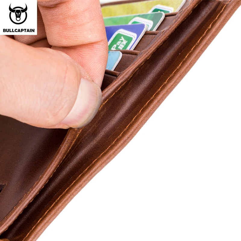 BULLCAPTAIN мужской кошелек из воловьей кожи корейский короткий вертикальный