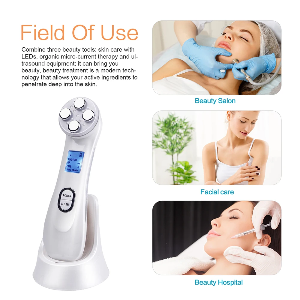 

Beauty Device 5 in 1 RF&EMS Radio Mesotherapy Electroporation Face Beauty Skin Whitening TighteningMachine Instant Face Lift