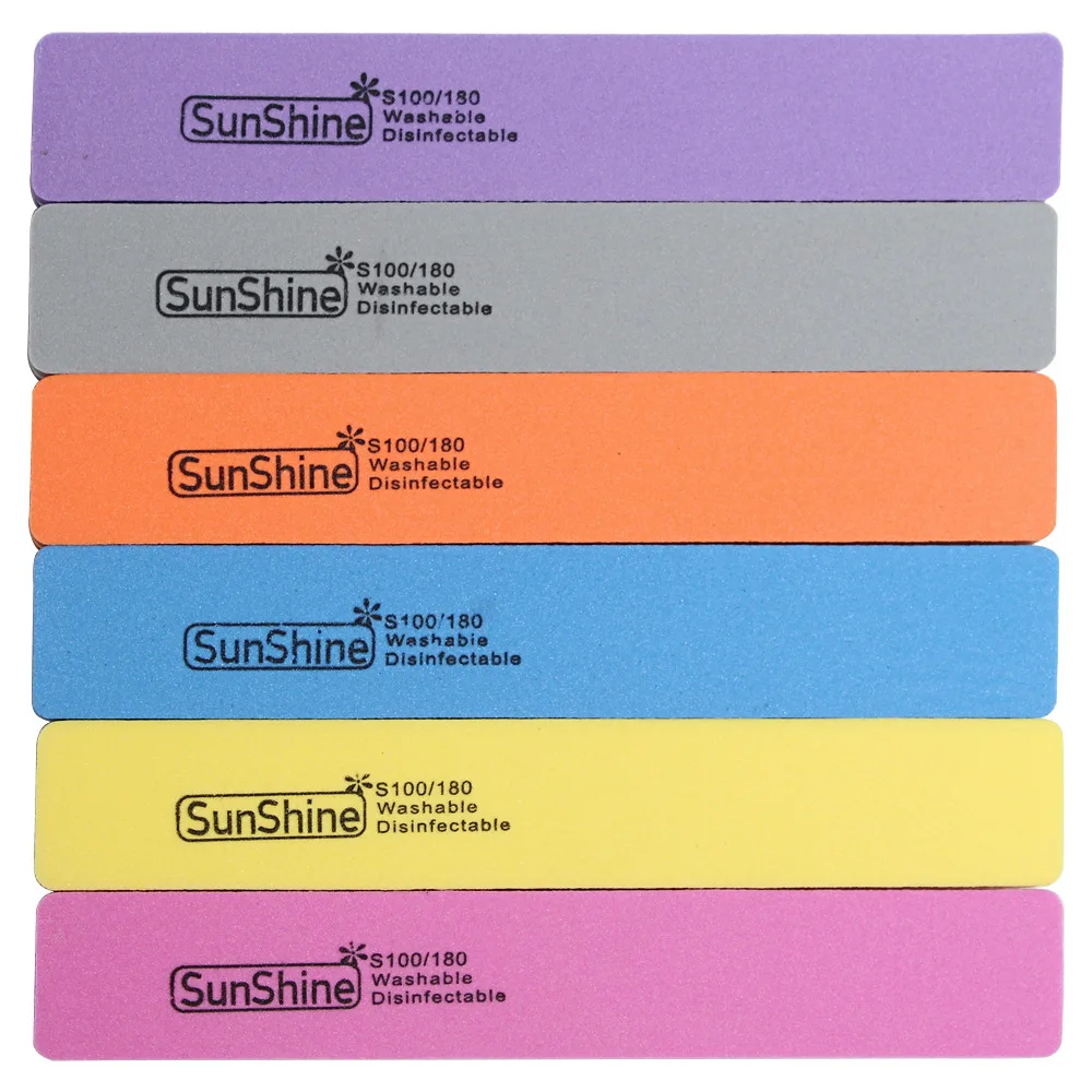 20 шт./лот моющаяся пилка для ногтей маникюра двухсторонняя буферная Шлифовальная