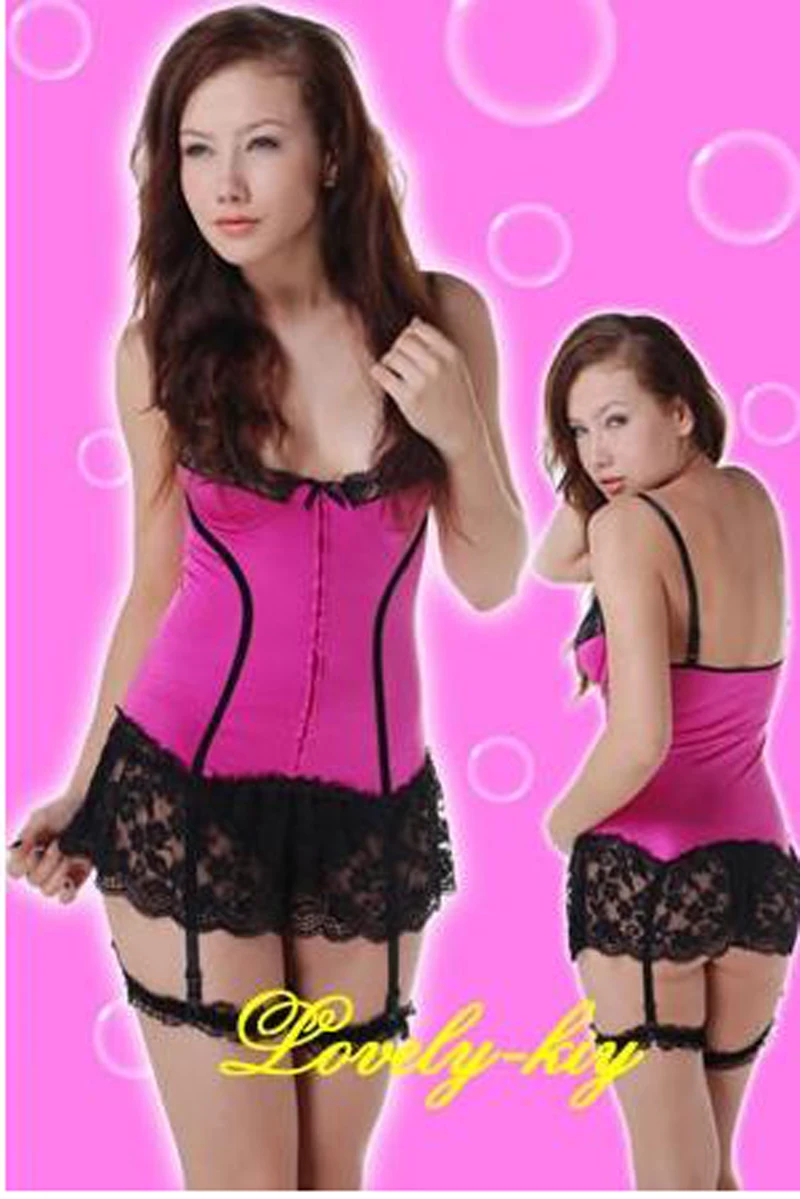 Горячее розовое сексуальное нижнее белье великолепный Бюстье корсет Клубная
