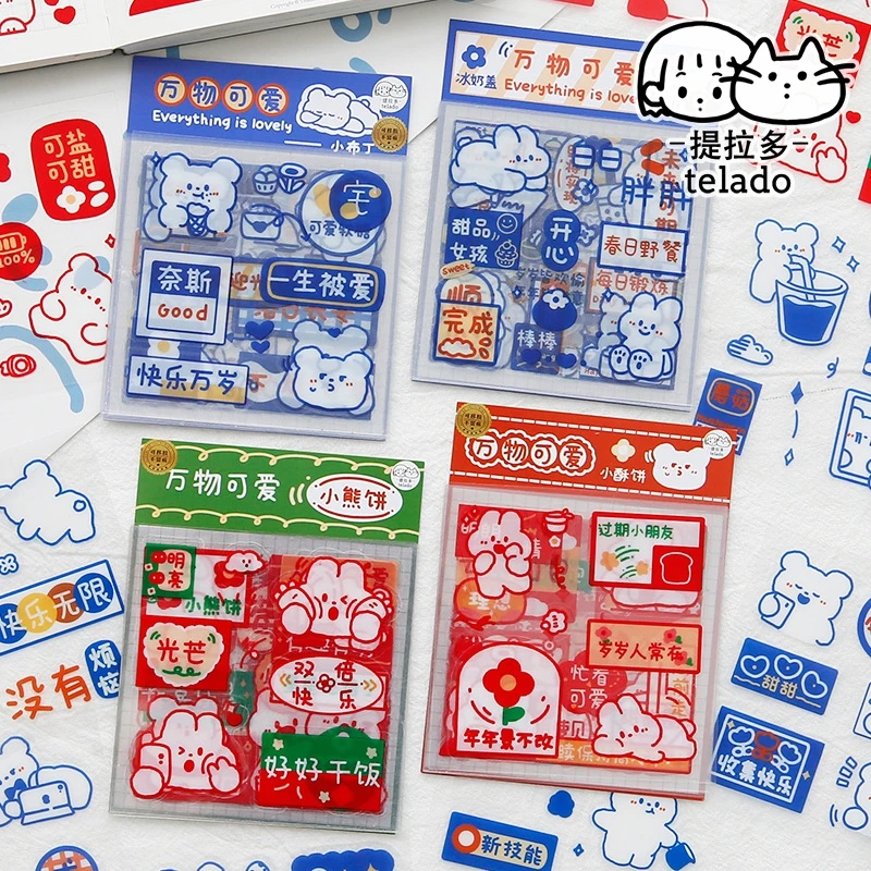 10 листов/пакет с мультяшным медведем Скрапбукинг ПВХ наклейка для DIY