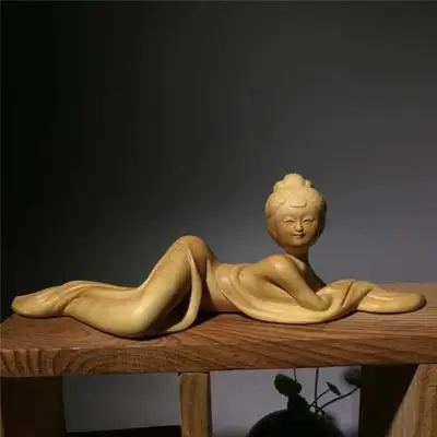

Exquisite boxwood carving (sleeping beauty) home decoration