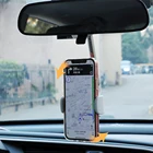 Автомобильный держатель для телефона с креплением на зеркало заднего вида, регулируемый держатель для смартфона с GPS-Навигатором, универсальная подставка для iPhone, Samsung, Xiaomi
