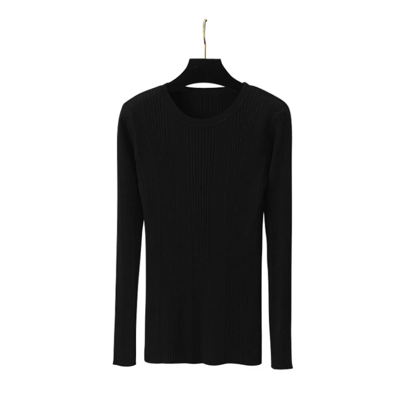 

2021 New-coming spring Tops Turtleneck Round coll Pullovers Sweater Primer shirt long sleeve Short Korean Slim-fit tight sweater
