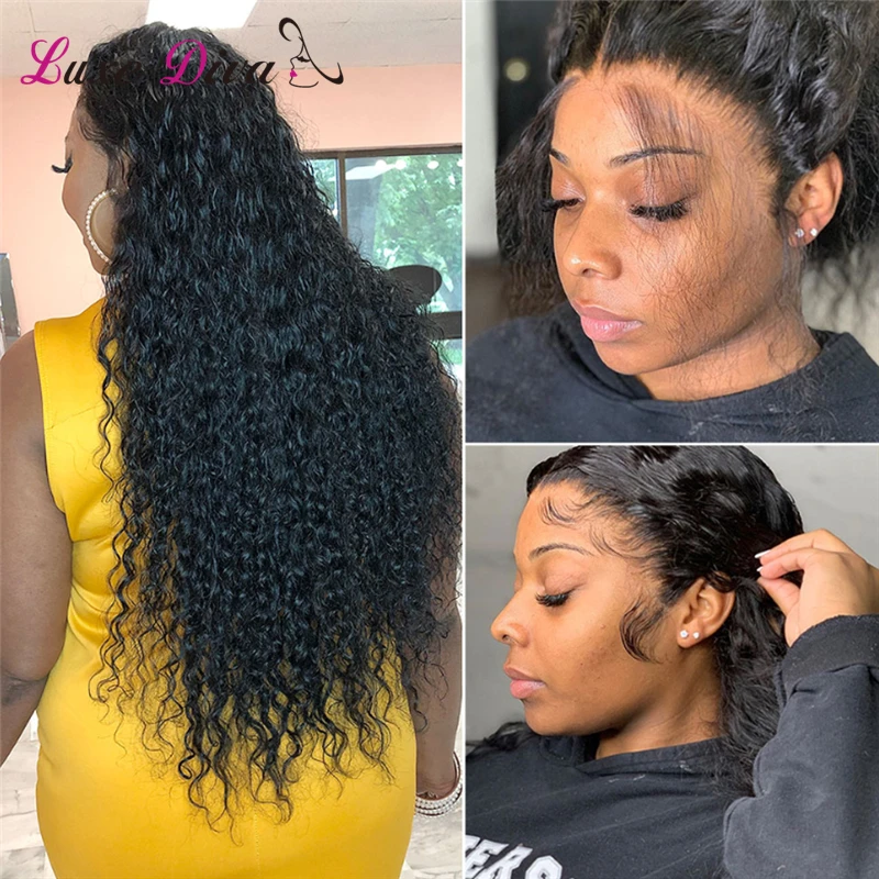 Luxediva 360 Lace Frontal Wig Kinky Curly Wig 13X4 Lace Front Human Hair Wig 13x1 Lace Wig 4X4 Lace Closure Wig Preplucked