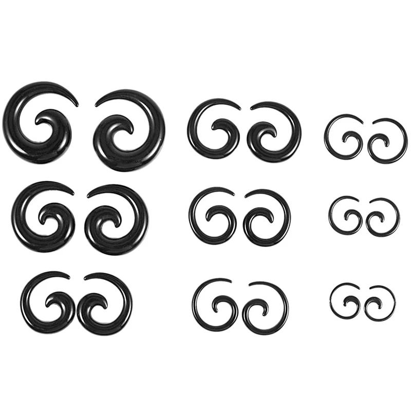 9 пар акриловых спиральных конусных туннельных ушных носилок расширители вилки