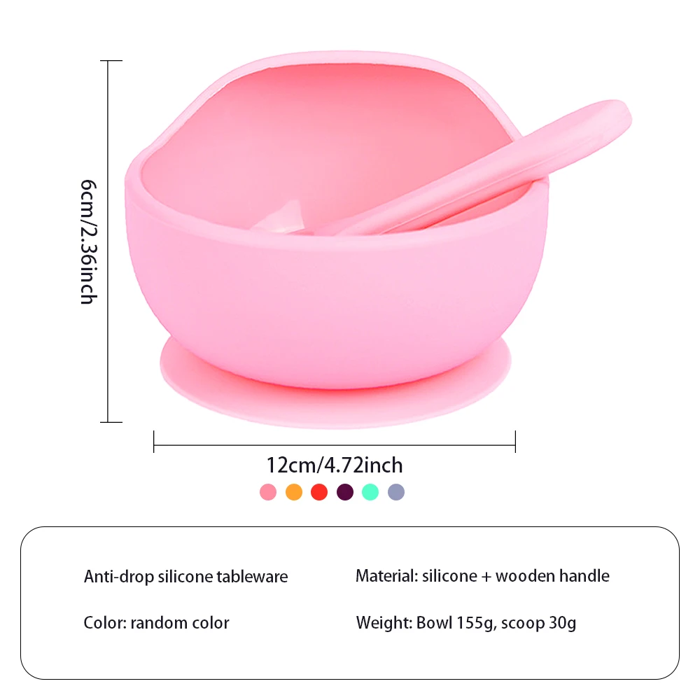 

Baby Feeding Bowl Set With Spoon Waterproof Suction Bowl Spoon Set Tableware Baby Anti-Slip Suction Cup Bowls