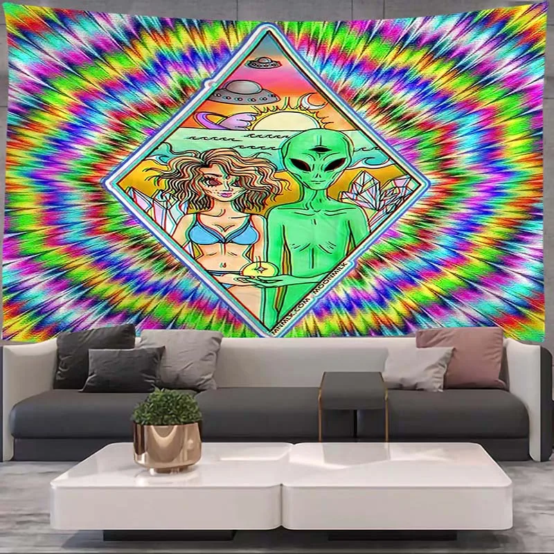 

Alien Tapestry Mandala macrame hippie Art Wall Hanging Tapestries for Living Room Home Dorm Decor