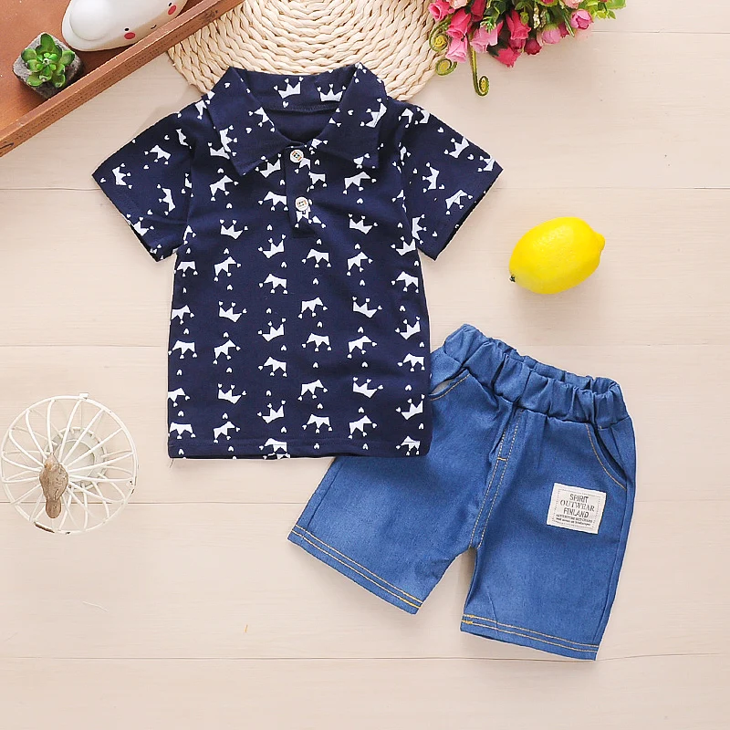 Новинка 2021 года комплекты одежды для маленьких мальчиков летние хлопковые топы +