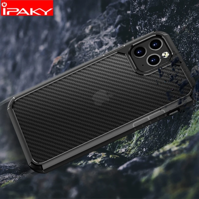 

IPAKY for iPhone 11 Case for iPhone 11 Pro Case Carbon Fiber Skin Transparent Protect Soft Cover for iPhone 11 Pro MAX Case