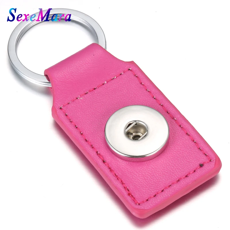 Новый Мульти Стиль Брелок для ключей из искусственной кожи 18 мм оснастки кнопки