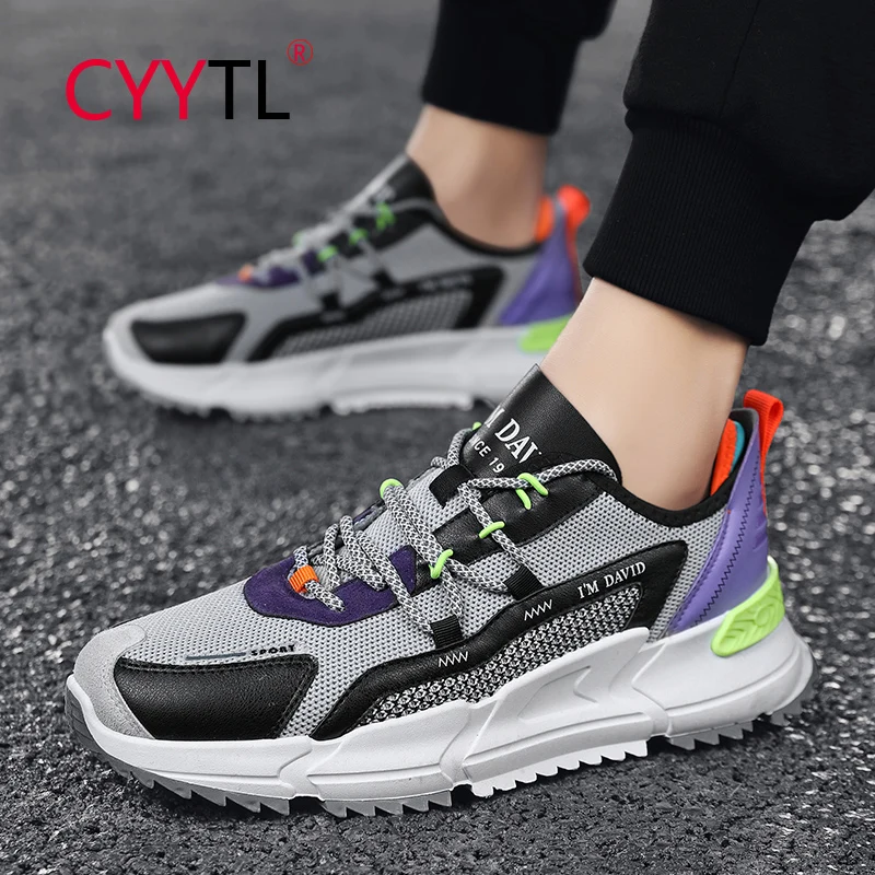 

CYYTL Mesh Men's Flat Sneakers Fashion Brand Breathable Casual Comfortable Shoes Walking Outdoor Sports Trainers Non Slip Tenis