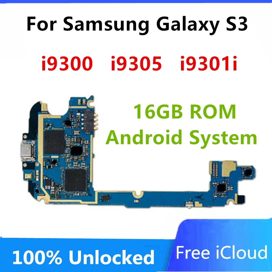 100% оригинальная материнская плата для Samsung Galaxy S3 i9300 i9301i i9305 разблокированная с