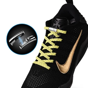 Шнурки без завязывания для обуви, эластичные магнитные безопасные, с быстрым замком, для ленивых, светоотражающие, для бега ночью, для детей и взрослых, 1 пара