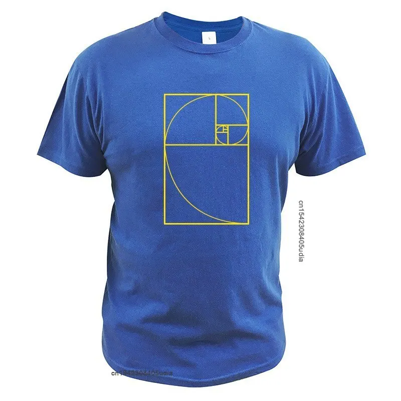 Fibonacci Spiral T Shirt Golden Ratio Spiral Geometry T-Shirt Cotton Eu Size Unisex Short Sleeve Loose Tops Tee