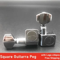 36pcs square guitarra peg locking string guitar tuning pegs key tuner machine head for fd st electric guitar chrome with logo