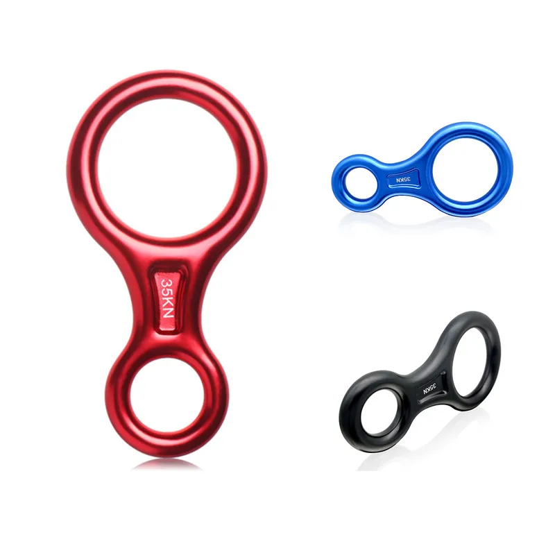

35KN 8 Shape Carabiner Descender Rope Slow Descent Device Outdoor Rock Climbing Carabiner Escape Rope Slow Descent Device