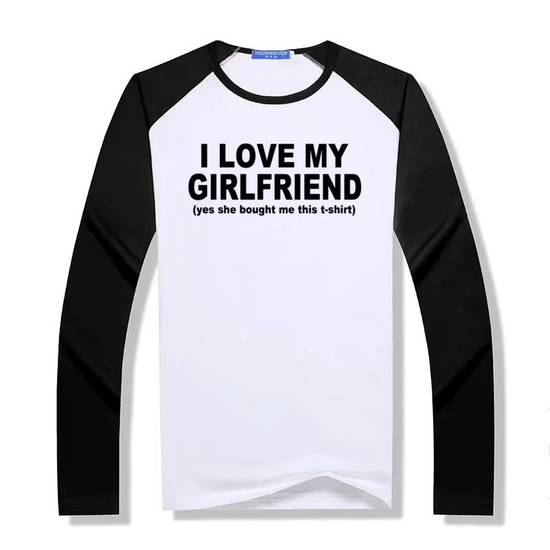 Новая модная мужская футболка с забавным принтом Я люблю мою подругу подарок для