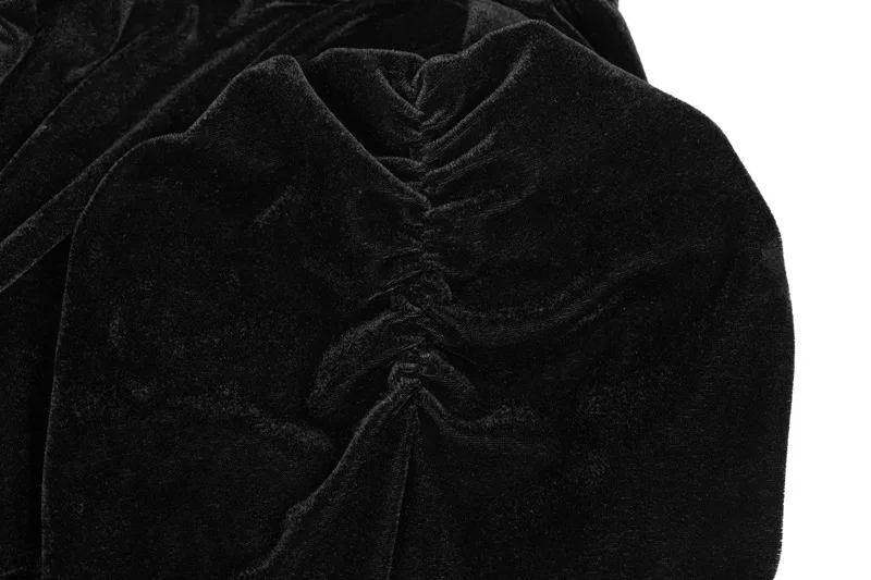 

Black Velvet Short Steampunk Crop Jacket Stand Long Sleeve Autumn Women Gothic Bolero Victorian Coat Vintage Corset Accessories