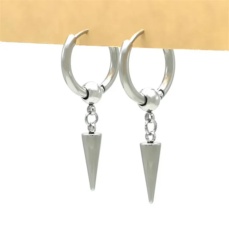 Маленькие круглые серьги из нержавеющей стали 316L в стиле панк для женщин и мужчин