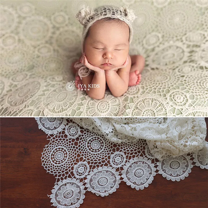 MOMLUVBB Encaje Vintage manta FONDO DE foto reci&eacute;n nacido fotograf&iacute;a tel&oacute;n de fondo Flor de encaje suave de alta canasta de calidad de-1