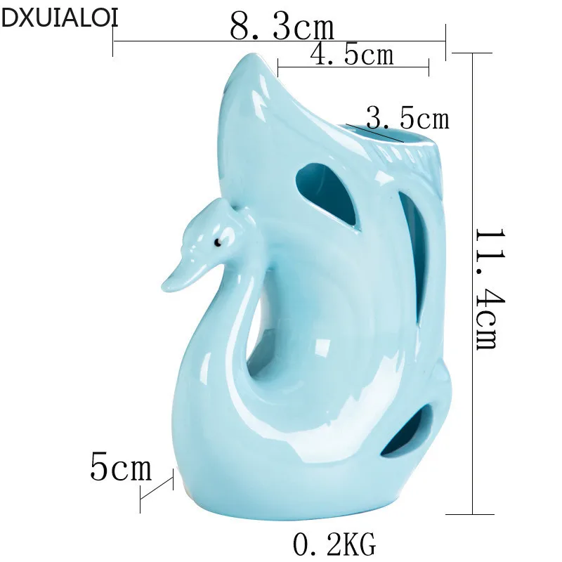 Ажурная керамическая ваза DXUIALOI в виде лебедя креативное украшение для офиса