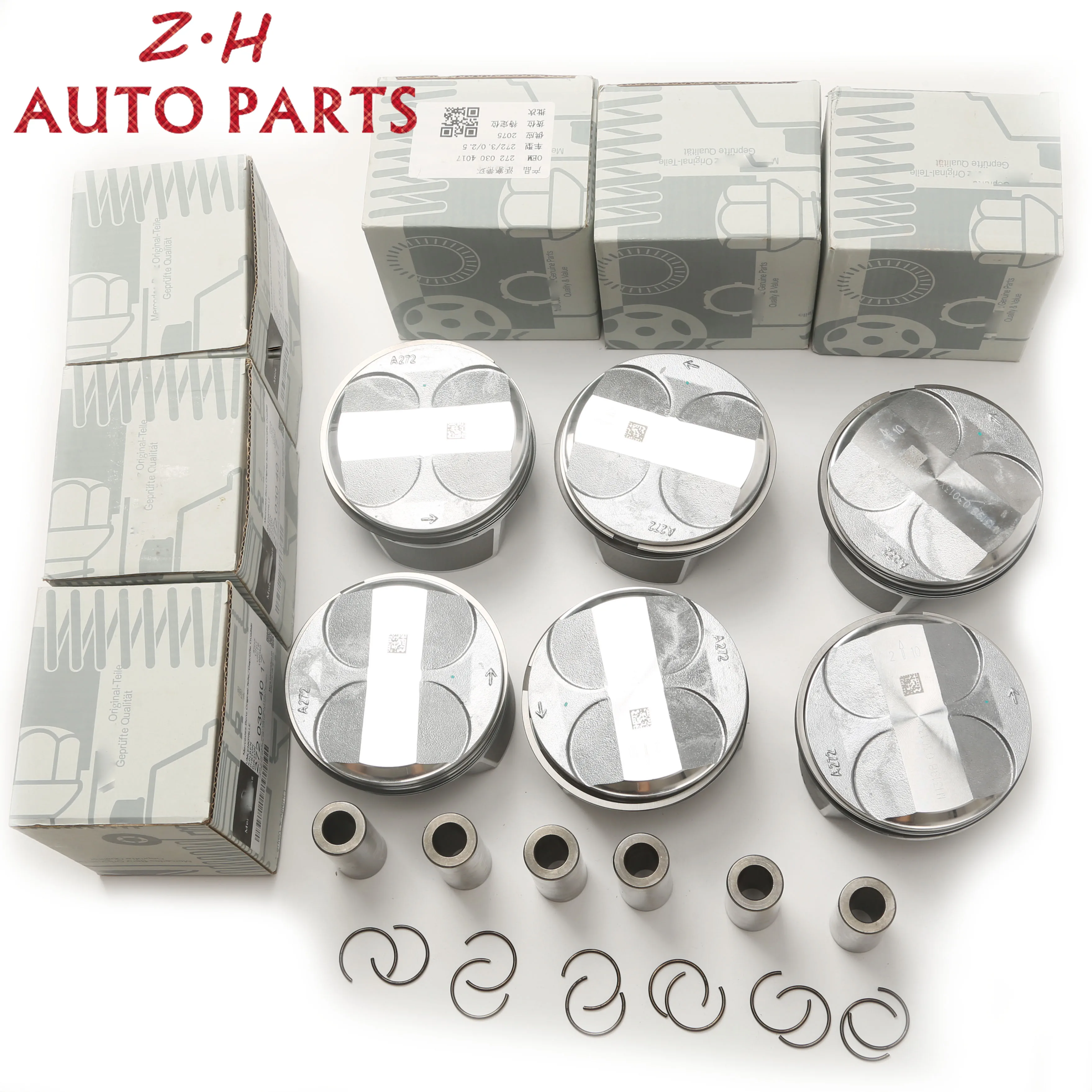

6Pcs Pistons & Rings STD Φ88MM 22MM 272 030 40 17 For Mercedes-Benz A209 C209 CLK280 C219 CLS300 W203 C 230 W204 C 280 S 204