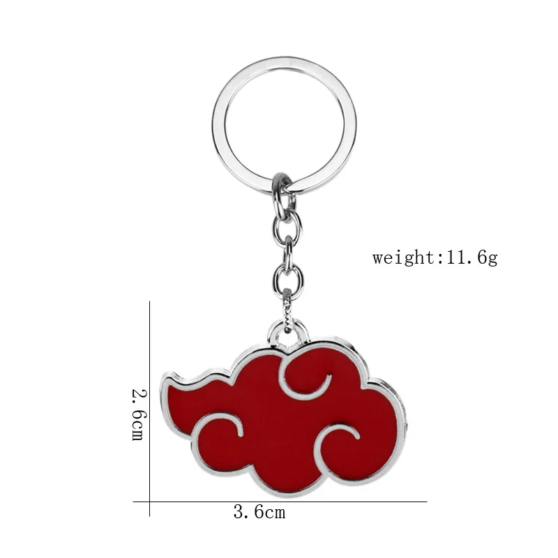 

Cartoon Japanese Anime Accessories Naruto Organization Red Cloud Fashion Alloy Necklace Key Buckle Fashion Jewelry Key Chains
