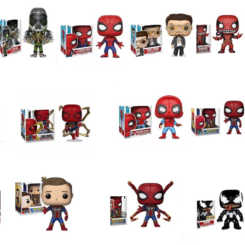 Экшн фигурки Funko Marvel Человек паук анти Веном Питер Паркер Тони Старк игрушки для