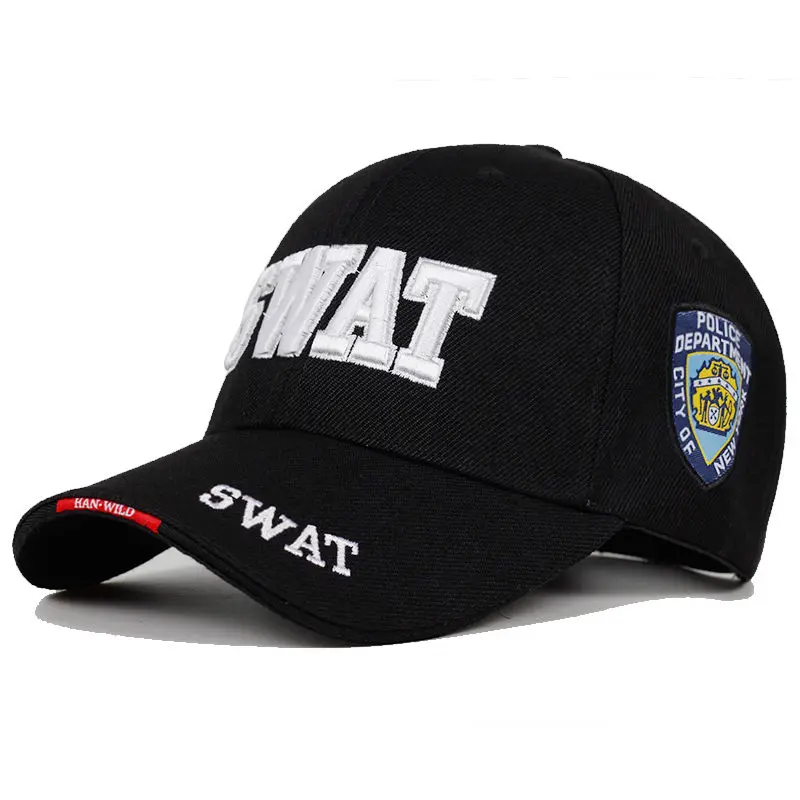 Новая полицейская Мужская тактическая Кепка SWAT бейсболка Мужская Gorras Para Hombre Женская Бейсболка Bone Masculino армейская Кепка с надписью - Цвет: SWAT black