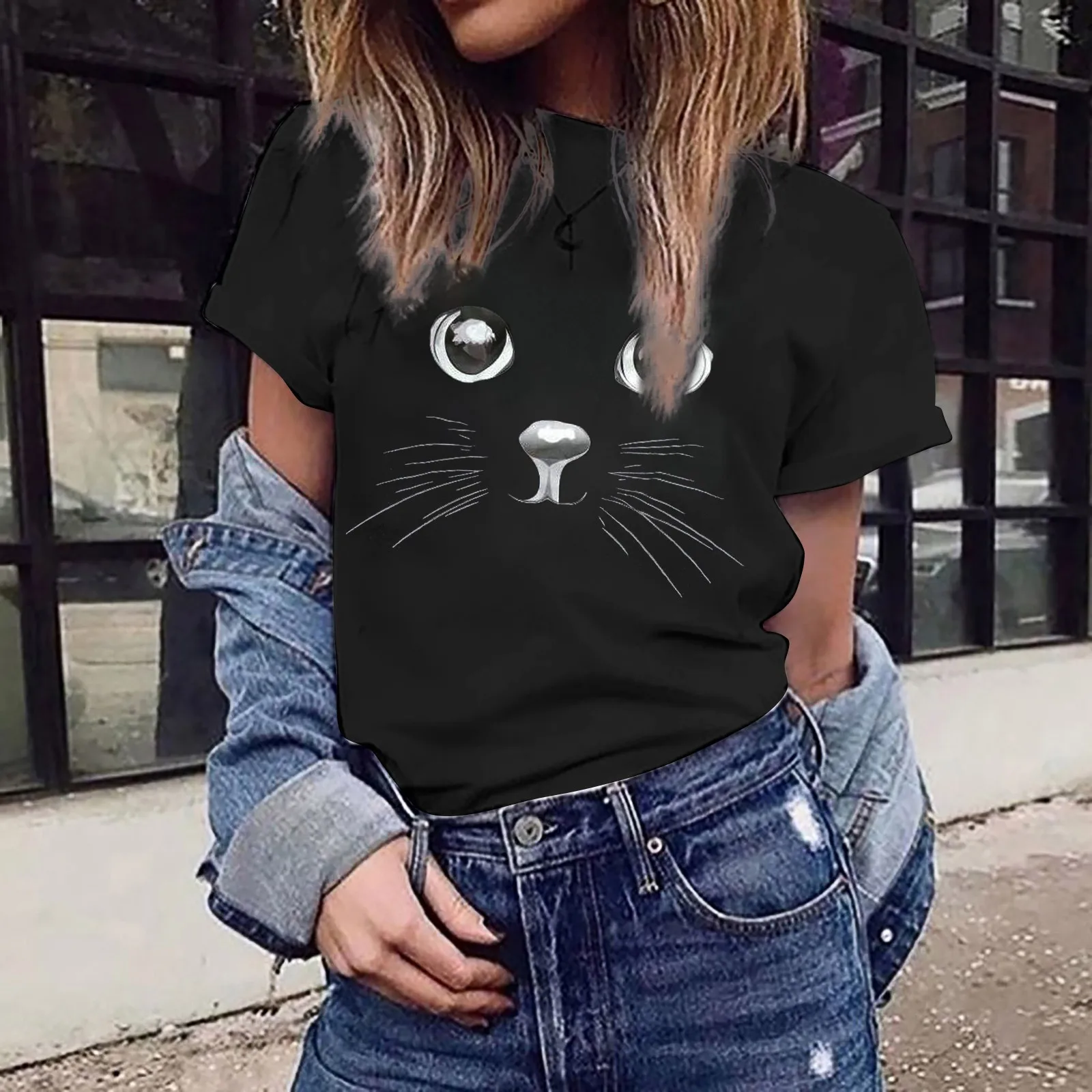 

Women Elegant Casual Print Round Table Summer Female Casual T-shirt Print Short Casual T-shirt Fashion Kawaii T Shirt Harajuku