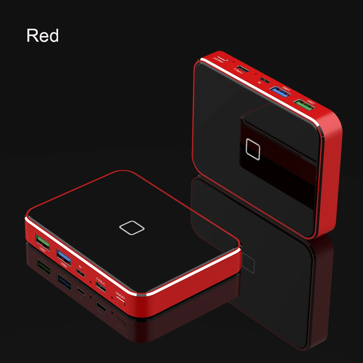 RIY Graphene Быстрая зарядка Беспроводная зарядка 10000 мАч банк питания с 1 типом c 2 usb-портом 60 Вт США адаптер Внешний аккумулятор