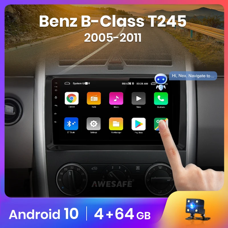 AWESAFE AI Voice для Mercedes Benz B200 A B Class W169 W245 автомобильное радио 2 din android Автомобильный