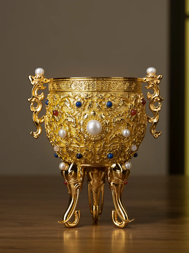 

Медно-медные позолоченные украшения GY, чашки Yonggu, украшения для дома, украшения для подарка