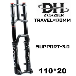 Вилка HIMALO MTB DH для горного велосипеда, ширина 110 мм, сквозная ось 27,5 мм, вилка 29ER 3,0 дюйма, двойная дорожная Велосипедная вилка 170 мм