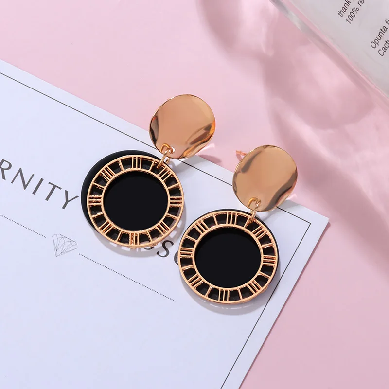 

New Korean Statement Earrings for women Black Cute Arcylic Geometric Dangle Drop Gold Earings Brincos 2020 Fashion Jewelry