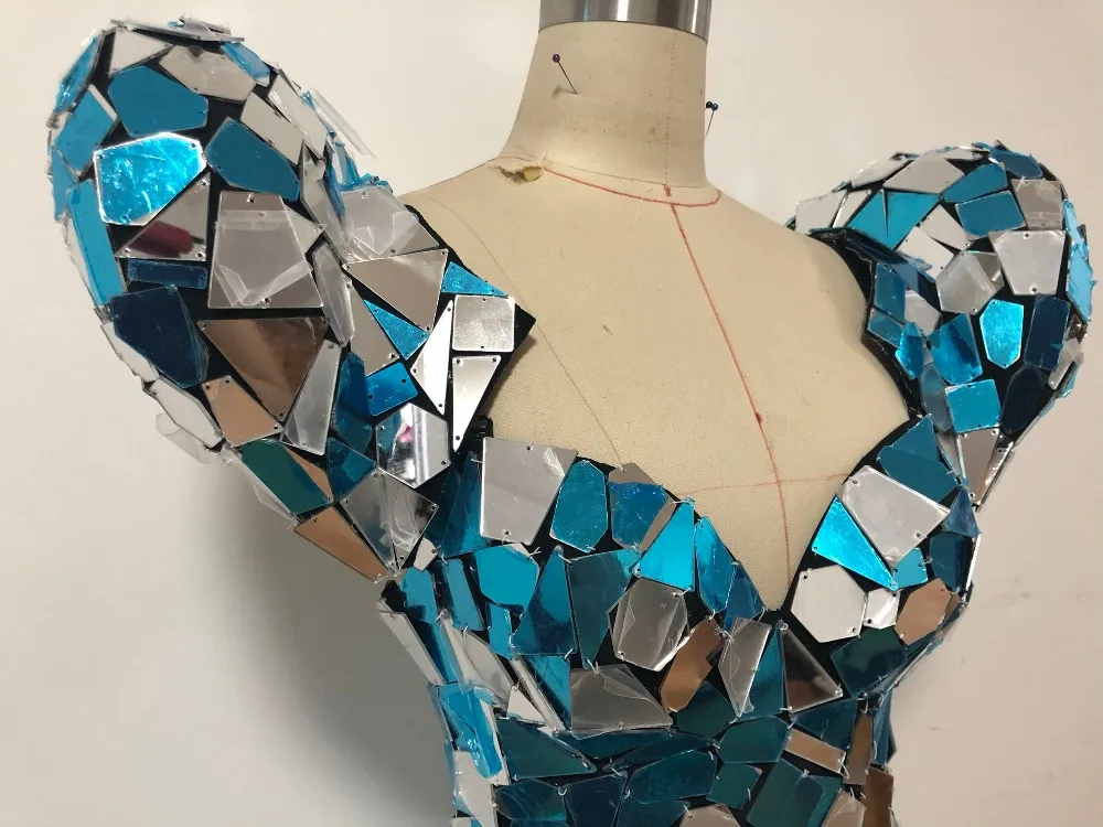 Roupa Feminina женское зеркальное платье костюм для танцев ГОГО сверкающий комбинезон рейверская праздничная одежда танцевальный сценический костюм VDB916