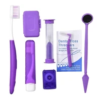 2pcsset orthodontic oral care travel kit oral clean tools interdental brush portable orthodontic toothbrush set dental mirror