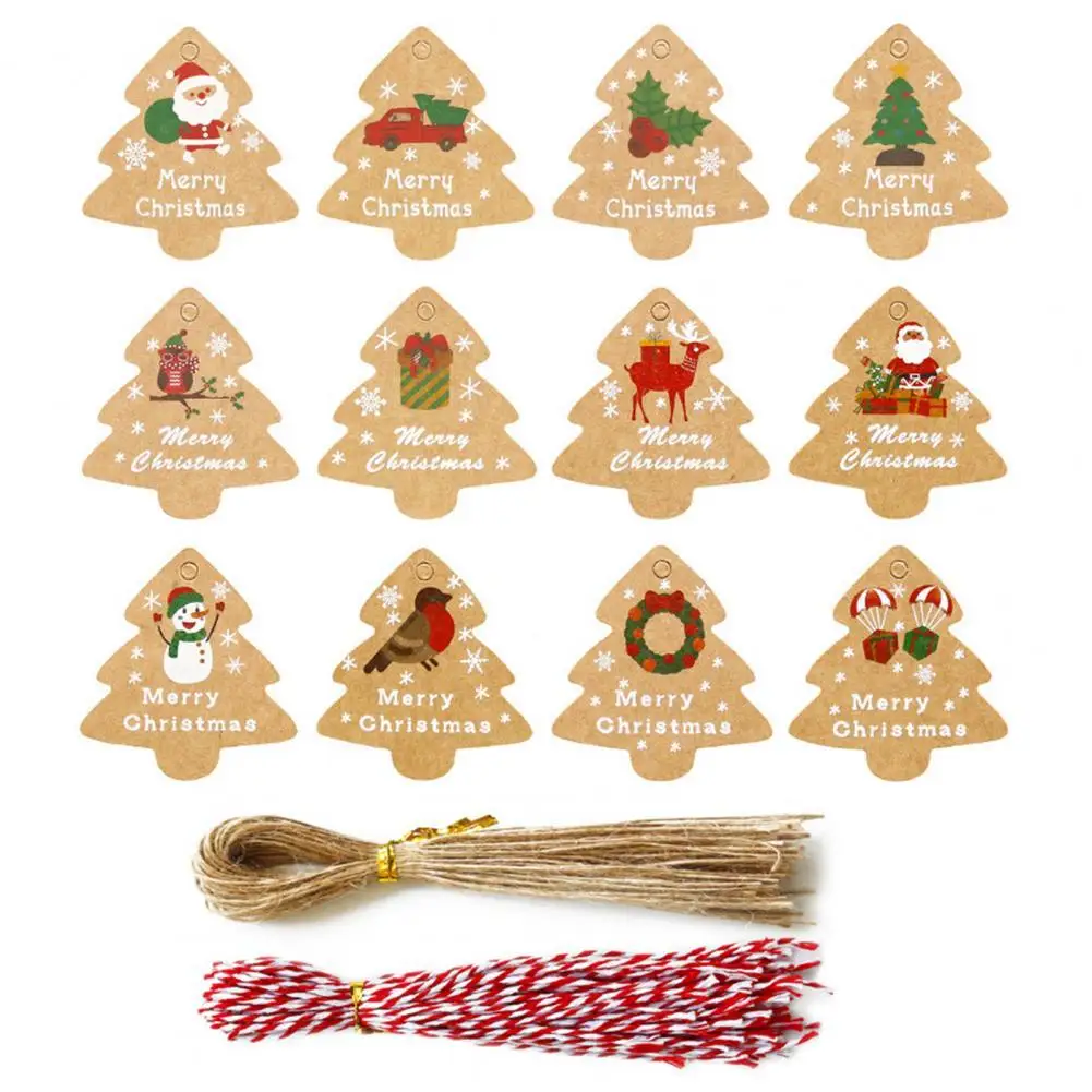 

1 Set Christmas Themed Gift Tags Smooth Touch Kraft Paper Present Wrapping Gift Labels for New Year