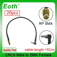 eoth 20pcs 3g huawei modem adapter sma female jack nut switch crc9 right angle pigtail cable rg178 wholesale 15cm 6 adapter